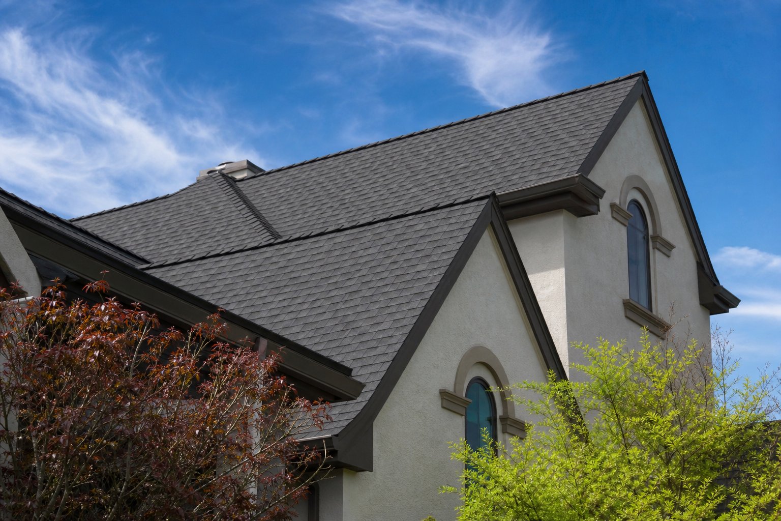 Home with newly upgraded architectural roof